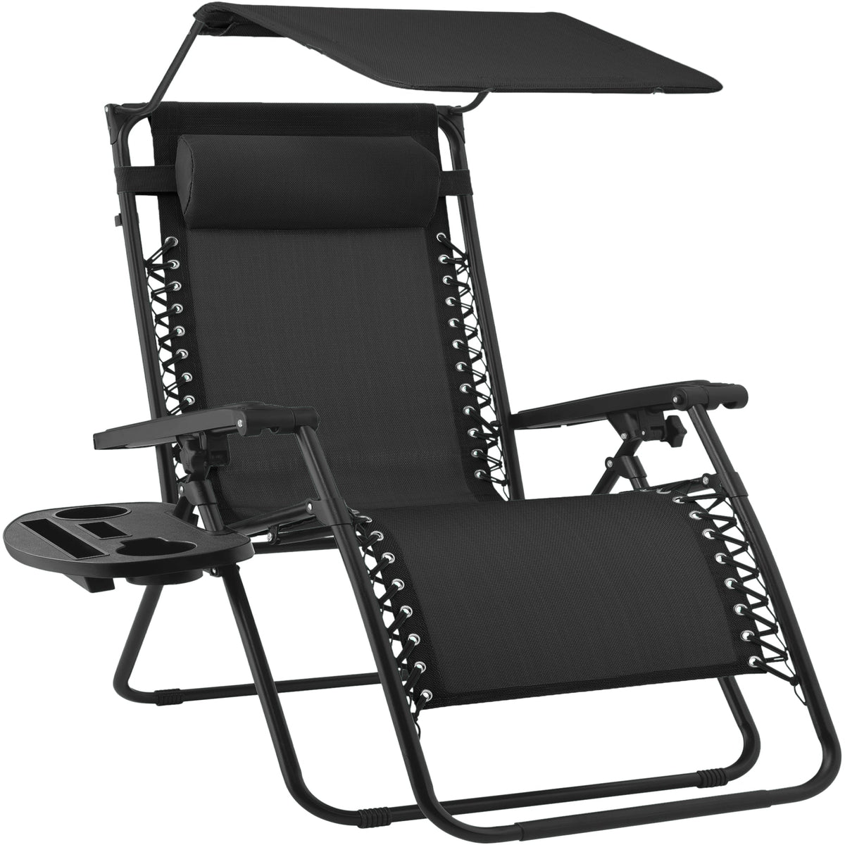 30" Zero Gravity Lounge Chair with Adjustable Canopy – Foldable Outdoor Recliner for Ultimate Relaxation