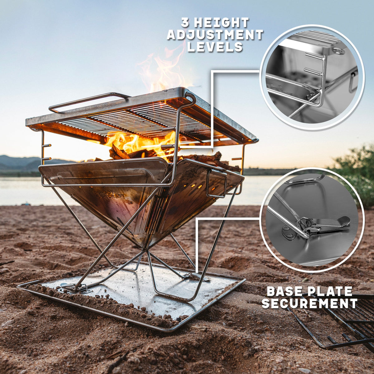 Portable Flatpack Camping Grill – Compact, Foldable & Ready for Outdoor Cooking