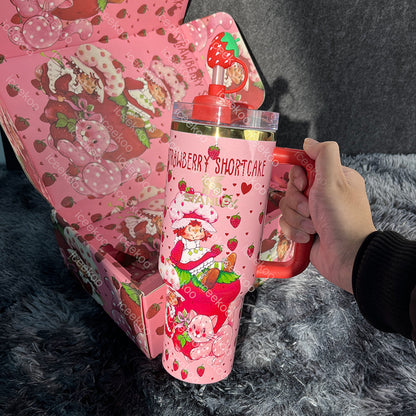 40oz Strawberry Shortcake Tumbler – Cute Design, Extra-Large Capacity & Everyday Hydration
