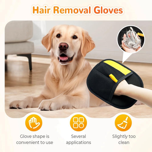 Reusable Pet Hair Remover Gloves – Effortlessly Remove Cat & Dog Hair from Furniture, Carpets & Car Seats