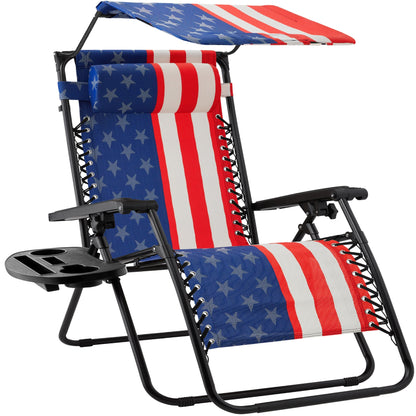 30" Zero Gravity Lounge Chair with Adjustable Canopy – Foldable Outdoor Recliner for Ultimate Relaxation